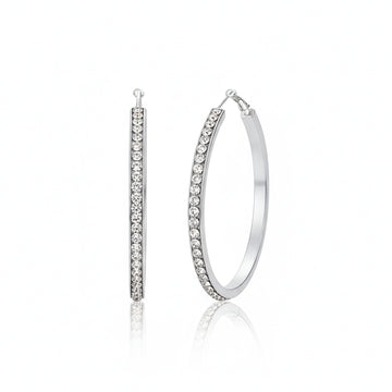 Orecchini Cerchio Grande Strass