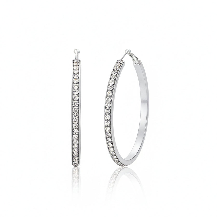 Orecchini Cerchio Grande Strass